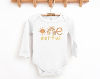 Little Miss One-derful baby bodysuit, First Birthday baby romper, Long Sleeve baby bodysuit, First Birthday Gift, 1st Birthday Outfit