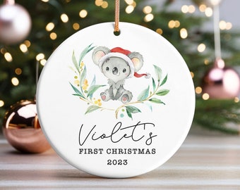 Aussie Animals Koala ceramic Christmas ornament, Personalised ornament, Christmas ornament, Christmas tree decoration, Christmas gift