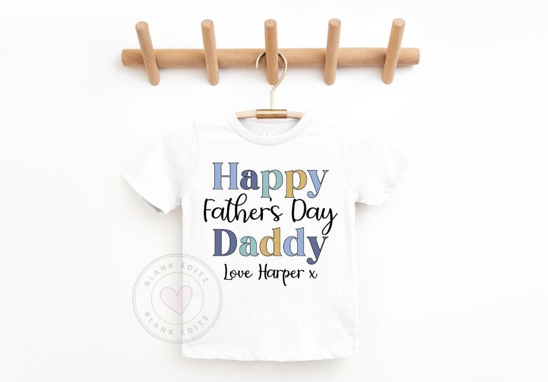 Personalised Fathers Day T-shirt, Happy Father's Day Daddy T-shirt, Fathers  Day Gift, Toddler T-shirt, Gift for Dad, Custom Name - Etsy Israel, image size:1080x754