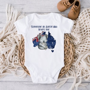 Someone in Australia Loves Me, Australian Baby Gift, Newborn baby, Aussie Overseas Gift, New Baby Australia, Koala baby gift, Australia map image 2