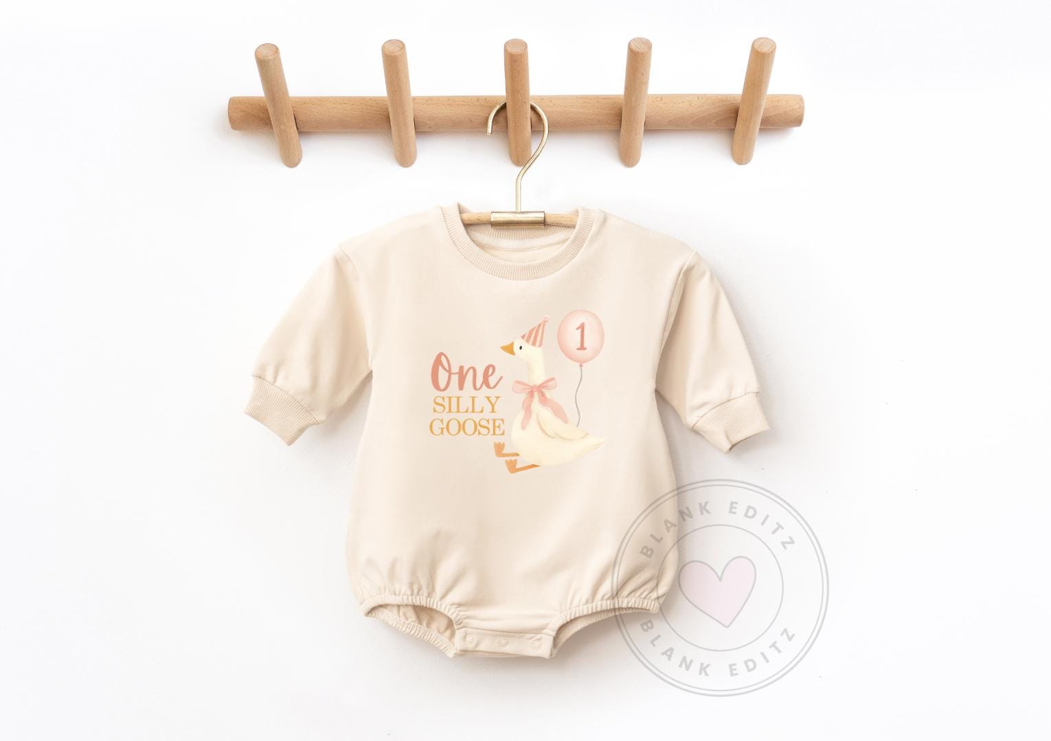 Long Sleeve Baby Romper Sweater, Sweater Bubble Bodysuit, Custom baby bodysuit, One Silly Goose, Birthday Bodysuit, Birthday Gift, Keepsake