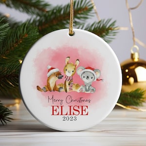 Aussie Animals ceramic Christmas ornament, Koala, Personalised ornament, Christmas ornament, Christmas tree decoration, Christmas gift