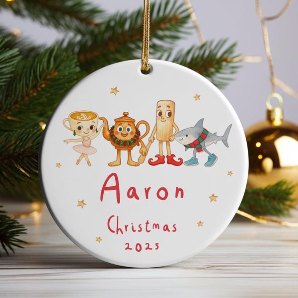 Keramisch kerstornament, gepersonaliseerd ornament, Italiaans Brainrot-ornament, kerstversiering, rendier en kerstman, kerstcadeau