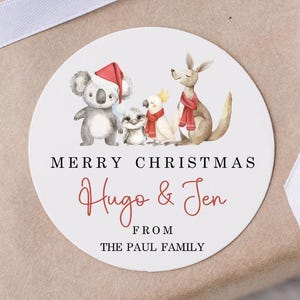 Custom Printed Christmas gift label, Santa Christmas sticker, Envelope seals, Christmas stickers, xmas present tags, Personalised stickers
