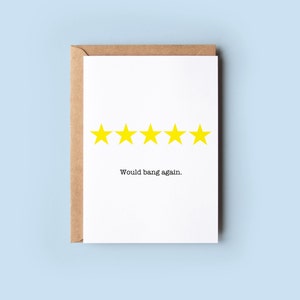 Five star review card, Funny, Anniversary, Valentine’s Day, Love, Greeting Card