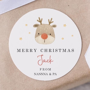 Custom Printed Christmas gift label, Santa Christmas sticker, Envelope seals, Christmas stickers, xmas present tags, Personalised stickers