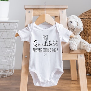 Body para bebê com anúncio de gravidez, avós, body para bebê personalizado, body para bebê personalizado, anúncio de gravidez, data de nascimento