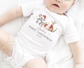 Personalised First Christmas Baby Bodysuit, Aussie animals romper, Baby Keepsake, 1st Christmas product logo