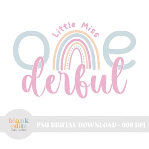 Little Miss Onederful PNG, Clipart zum ersten Geburtstag, T-Shirt Sublimationsdesign, Geburtstagskarte Bild, Sofortiger digitaler Download DTF