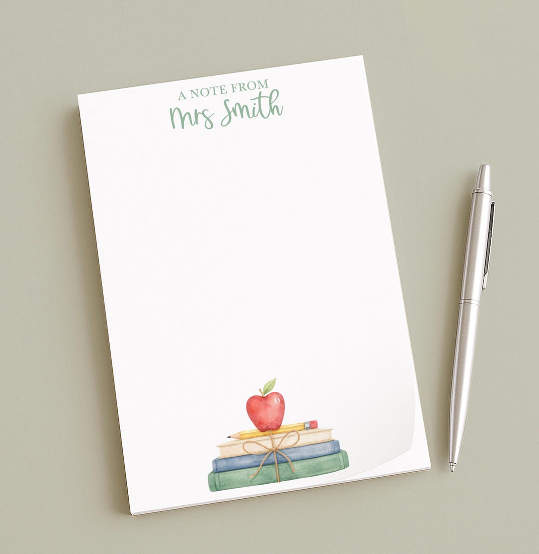 Custom Teacher Notepads Teacher Personalised Notepad, A5 Custom Teacher Notepad, Teacher ...