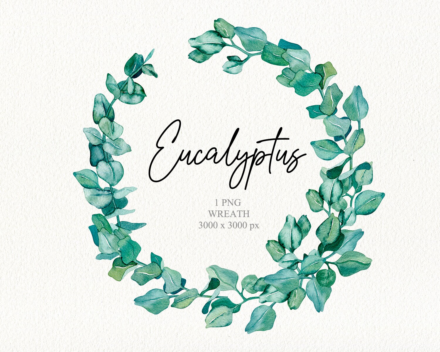 Watercolor Eucalyptus Wreath Clipart. Modern Greenery Frame - Etsy