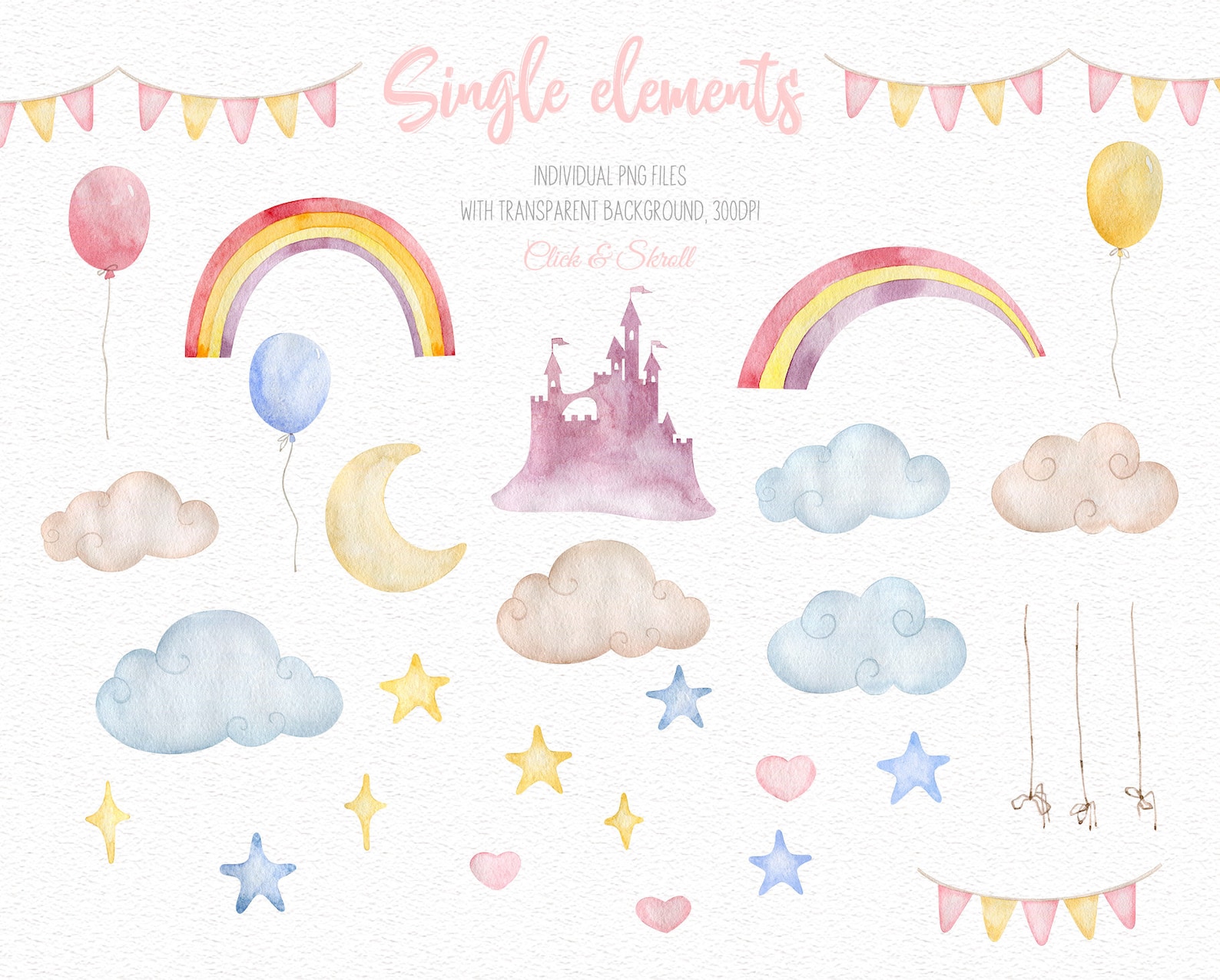 Unicorn Clipart Png Rainbow Pastel Nursery Clip Art Watercolor Digital ...