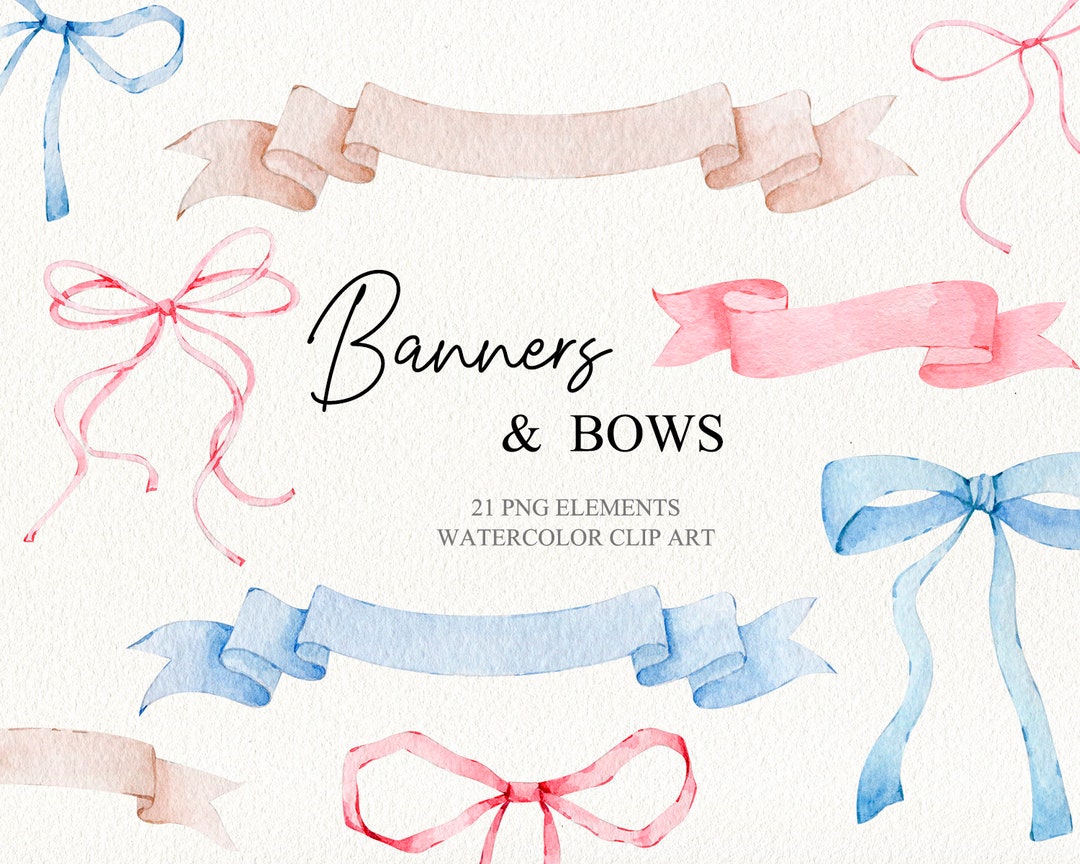 BUY 3 PAY FOR 2, Watercolor banners clip art, ribbon cliparts, perfect for  wedding invitation, watercolor graphics, birthday party, download