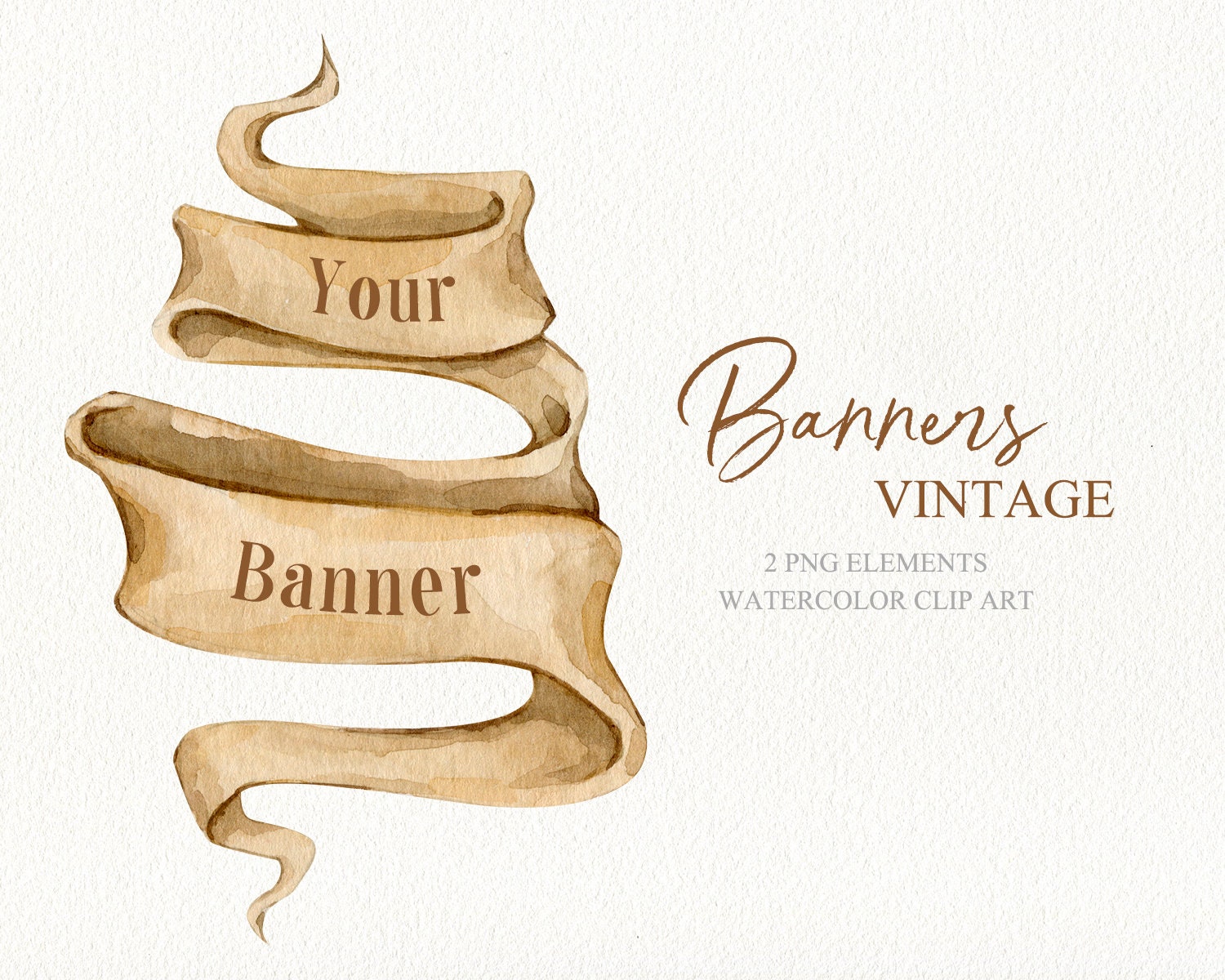 BUY 3 PAY FOR 2, Watercolor banners clip art, ribbon cliparts, perfect for  wedding invitation, watercolor graphics, birthday party, download