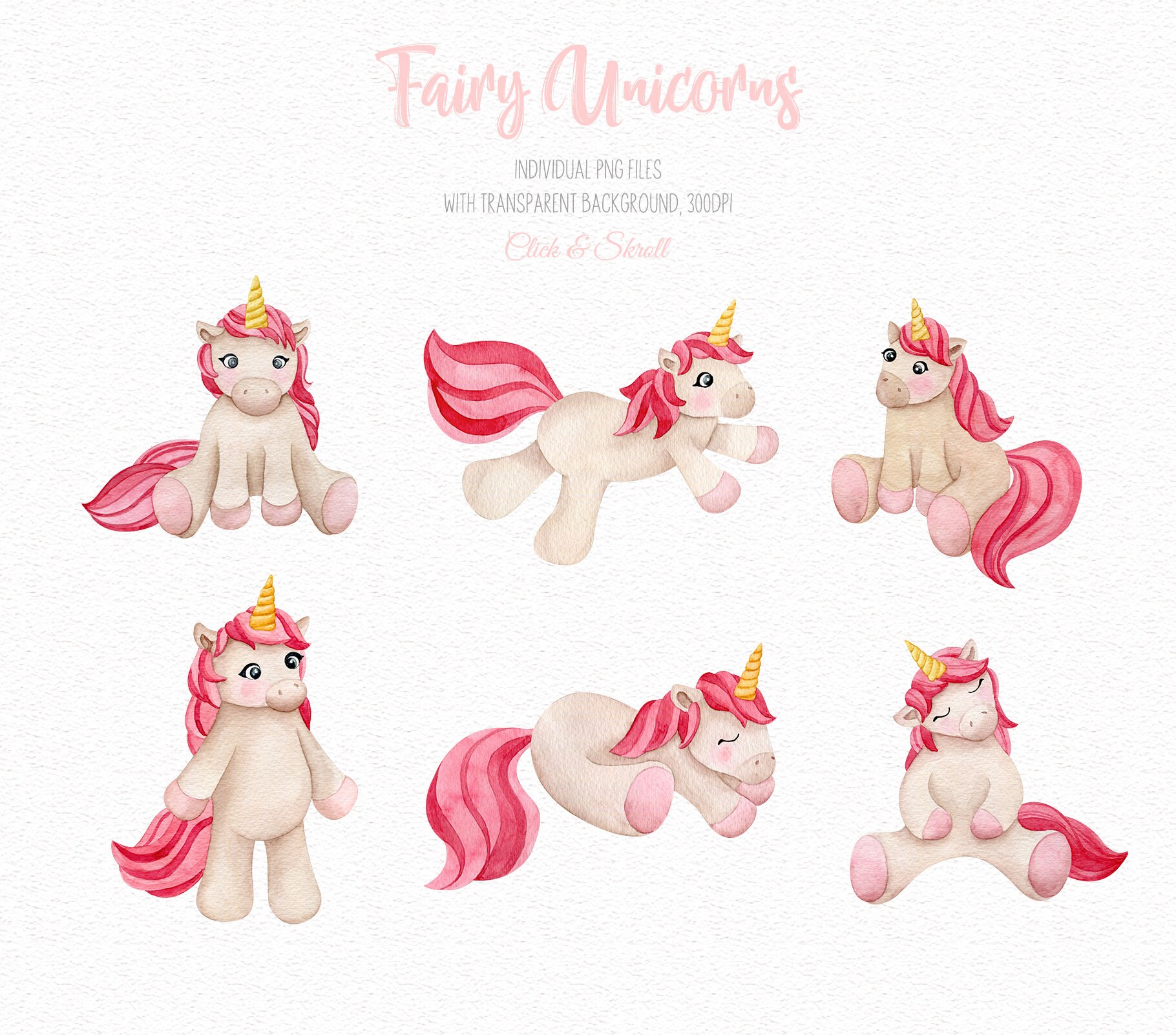 Unicorn Clipart Png Rainbow Pastel Nursery Clip Art Watercolor Digital ...