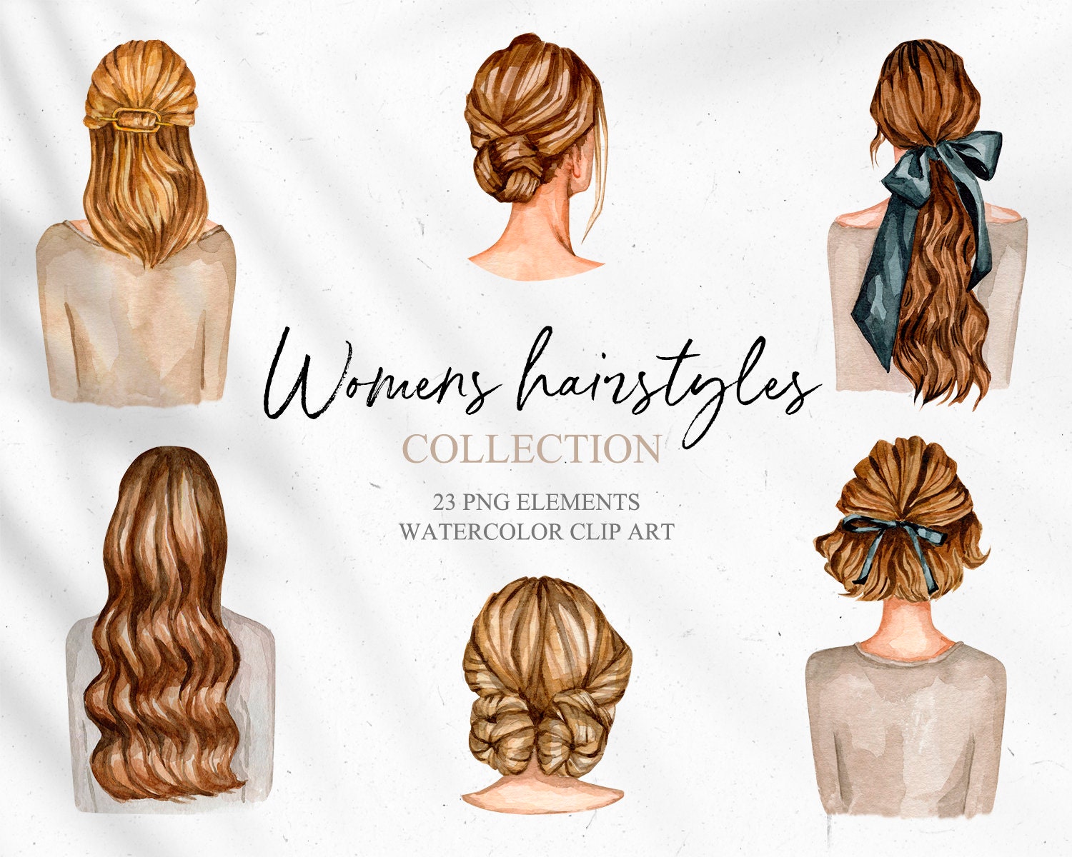 Watercolor Women's Hairstyles Clipart. Hand Drawn Hair - Etsy Watercolor Women's Hairstyles Clipart. Hand Drawn Hair - Etsy
