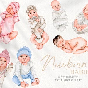 Clipart de bebê recém-nascido em aquarela. Clipart maternidade png. Clipart de chá de bebê. Clipart DIY para o dia das mães. Ilustra??o de rec?m nascido