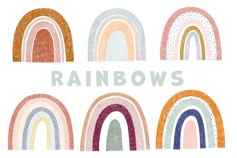 Download Digital Neutral color Rainbow Clipart. Hand painted ...