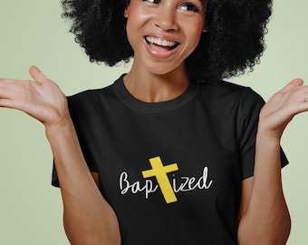Christian Baptism Cross  Baptized Short-Sleeve Unisex T-Shirt