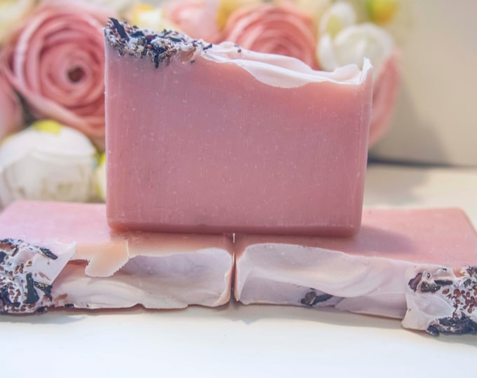 Featured listing image: Pink Peony Handmade Soap: Artisan Natural Soap Bar