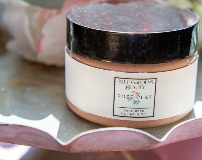 Featured listing image: Moisturizing Rose Clay Face Mask for Dry, Sensitive, Mature Skin