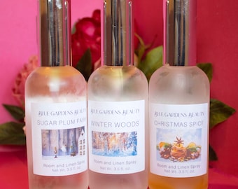 Holiday Scented Room and Linen Sprays: 3.5 oz Home Fragrances