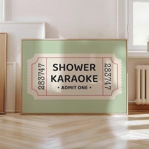 Karaoke Dusche Poster, Badezimmer Wandkunst, Dusche singen Lustig Druck, Adrette Badezimmer Dekoration, Vintage trendige Wandkunst - optionaler Rahmen