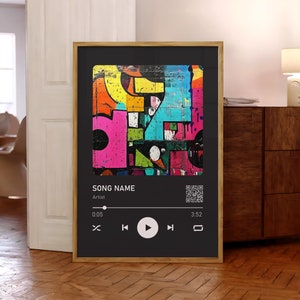 Custom Music Player Poster, Personalized Song Print, Customizable Music Gift Wall Art, First Song Wedding Anniversary Gift - Optional Frame