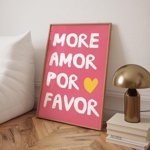 Más impresiones de Amor por favor, arte de pared maximalista, póster rosa de moda, arte con cita de amor, póster imprimible femenino, arte ecléctico (marco opcional)