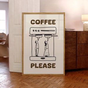 Impresión de café, póster de café italiano, arte de pared de espresso, impresiones para amantes del café, póster de barra de cocina de moda, impresión de café (marco opcional)