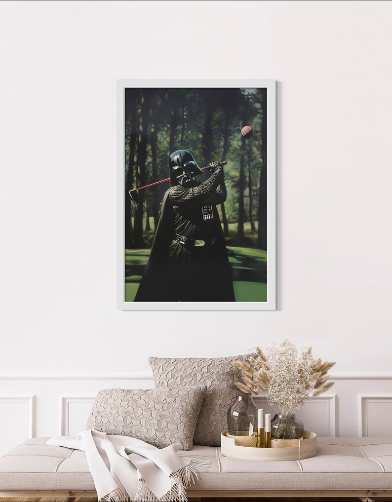 Darth Vader Golfing Poster Print, Funny Star Wars Art Print, Fashion ...