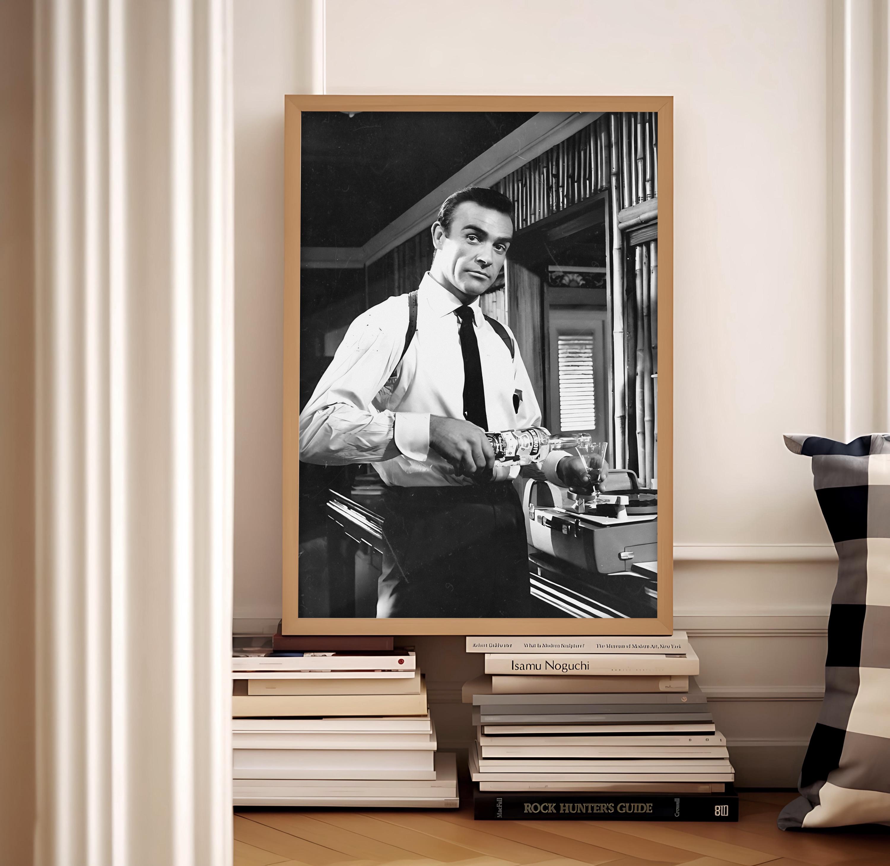James Bond (Sean Connery B+W) Framed 30x40cm Print main image 1