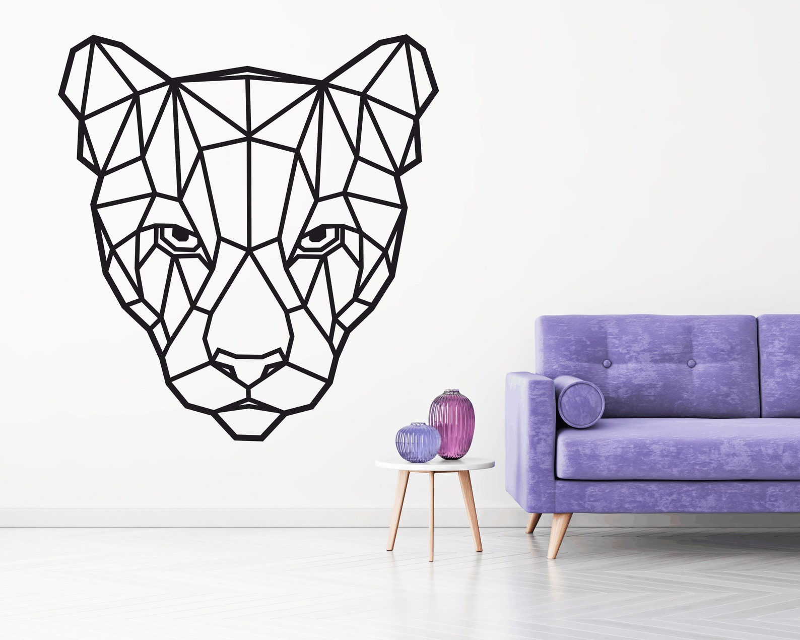 Wall Decal Puma Geometric Decal Puma Sticker Animal Etsy
