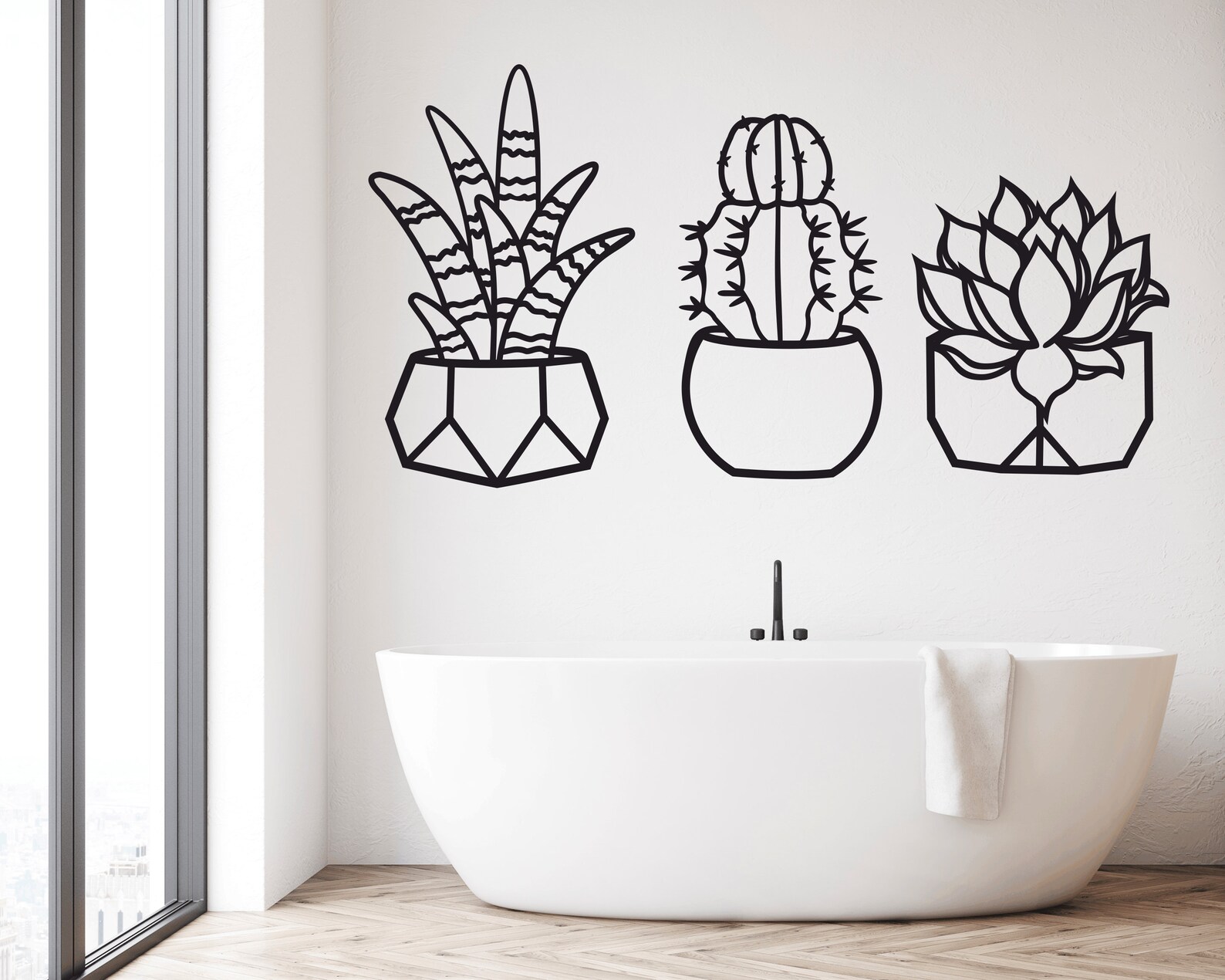 Wall Decal Cactus Succulent Sticker Plants Vinyl Sticker Etsy