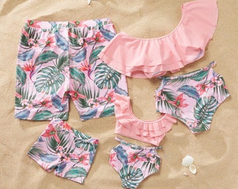 matching swimwear mother and son