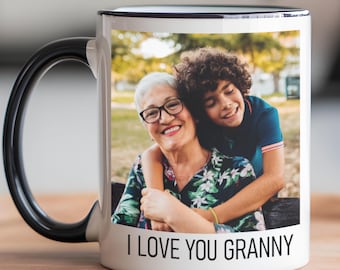 Personalized Mug with Picture, Custom Ceramic Gift for Grandma, Photo Coffee cup,