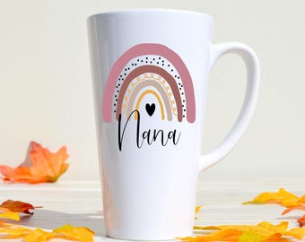 Rainbow Nana Mug – 17 oz Ceramic Coffee Cup for Grandma