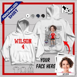 Custom Volleyball Hoodie – Create Your Own Caricature T-shirt – Personalized Team Name & Logo Sweatshirt – Perfect Gift for Volleyball Fans