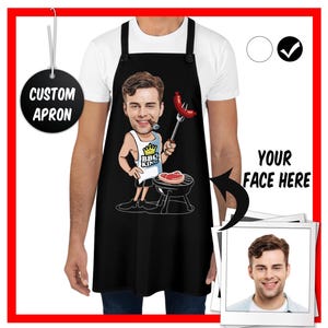 Custom Apron for Man, Personalized BBQ Apron, BBQ Grill Apron, Perfect Gift for Dad / Grandpa / Uncle, Gifts For Him, Funny Apron for Man