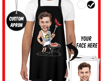 King of the Grill: Custom BBQ Apron for the Ultimate Dad - Personalized Gift for Grilling Enthusiasts
