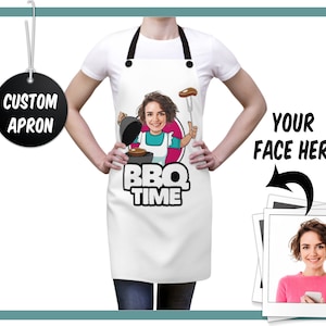 Personalized Apron for Women, Custom Cooking Apron for Her, Funny Barbecue Aprons, Perfect Gift for Mother, Gift for Mom, Photo Apron