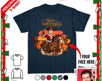 Personalized Cowboy Christmas T-shirt, Sweatshirt, Custom Cowboy TX  Santa Photo Tee, Texas Gift