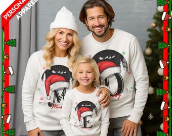 Personalized Family Christmas Sweatshirt, Custom Name Matching Holiday Gift