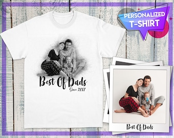 Lo mejor de los papás, camiseta personalizada con imagen y texto, camiseta personalizada, regalo de cumpleaños, camiseta personalizada con dibujo de carbón, regalo de aniversario