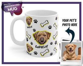 Custom Dog Coffee Mug, Personalized Pet Mug, Coffee Cup, Mug With Picture, Customized Mug, Birthday Gift, Tee Cup, Caricaturized Cup