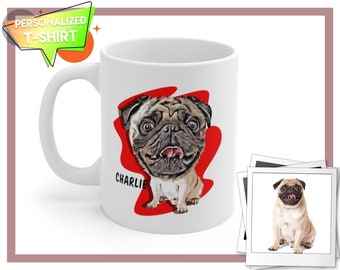 Custom Dog Mug, Personalized Pet Mug, Coffee Cup, Mug With Picture, Customized Mug, Birthday Gift, Tee Cup, Caricaturized Cup, Gift Idea