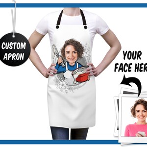 Custom Cute Apron for Women, Custom Cooking Apron for Her, Funny Aprons, Perfect Gift for Mother, Gift for Mom, Photo Apron for Grandma