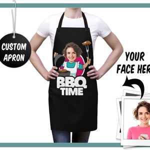 Personalized Kitchen Apron for Women, Custom Cooking Apron for Her, Funny Kitchen Aprons, Perfect Gift for Mother, Gift for Mom, Photo Apron