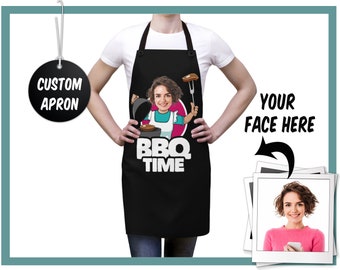 Personalized Kitchen Apron for Women, Custom Cooking Apron for Her, Funny Kitchen Aprons, Perfect Gift for Mother, Gift for Mom, Photo Apron