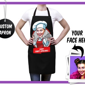 Personalized Apron for Women, Personalized Chef&#39;s Speacials Apron, Funny Kitchen Aprons, Perfect Gift for Friends, Gift for Mom, Photo Apron